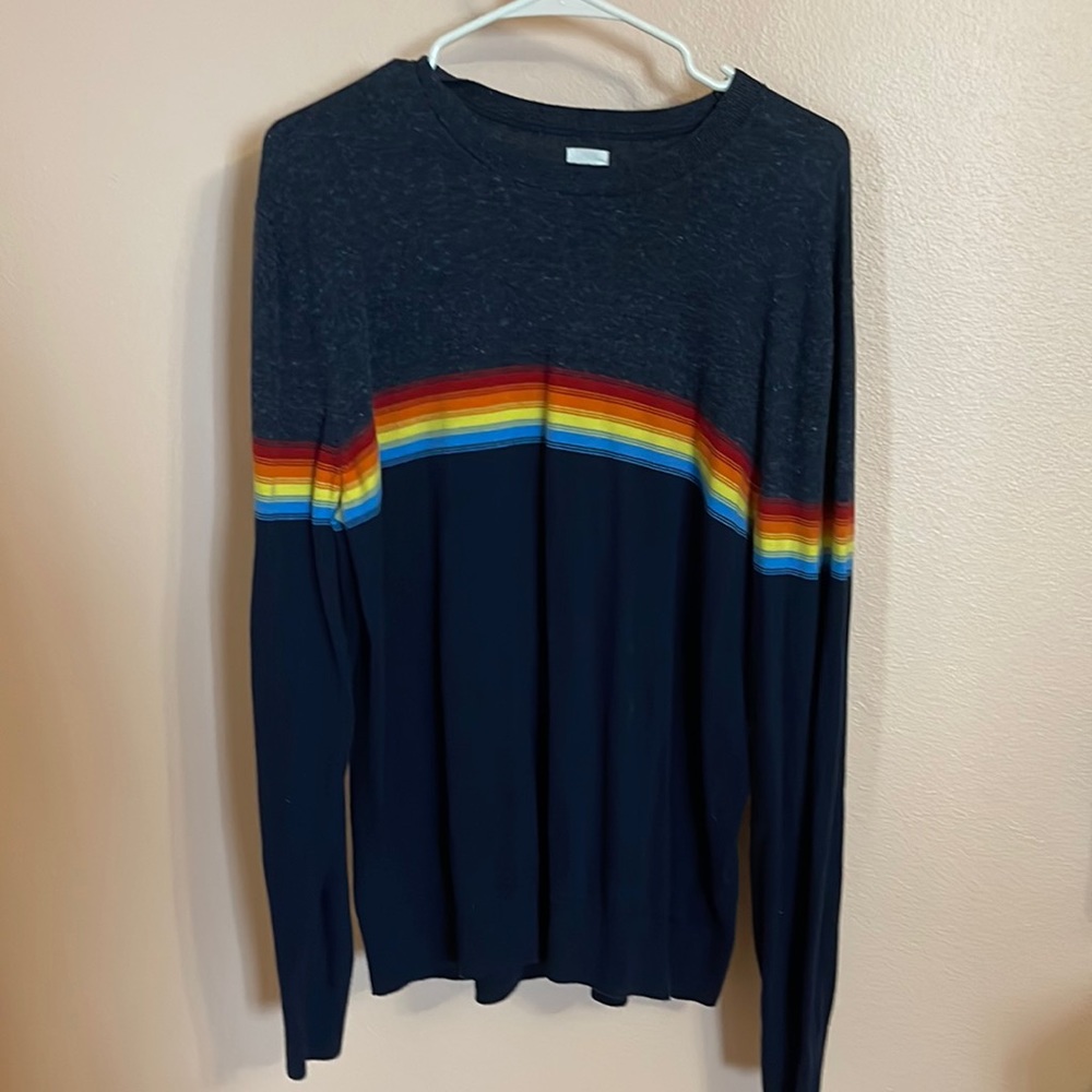 Rainbow Stripe Sweater - Gap men’s size L EUC